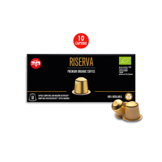 Organic capsule 100 % recyclable aluminum comp. Nespresso 10 pcs