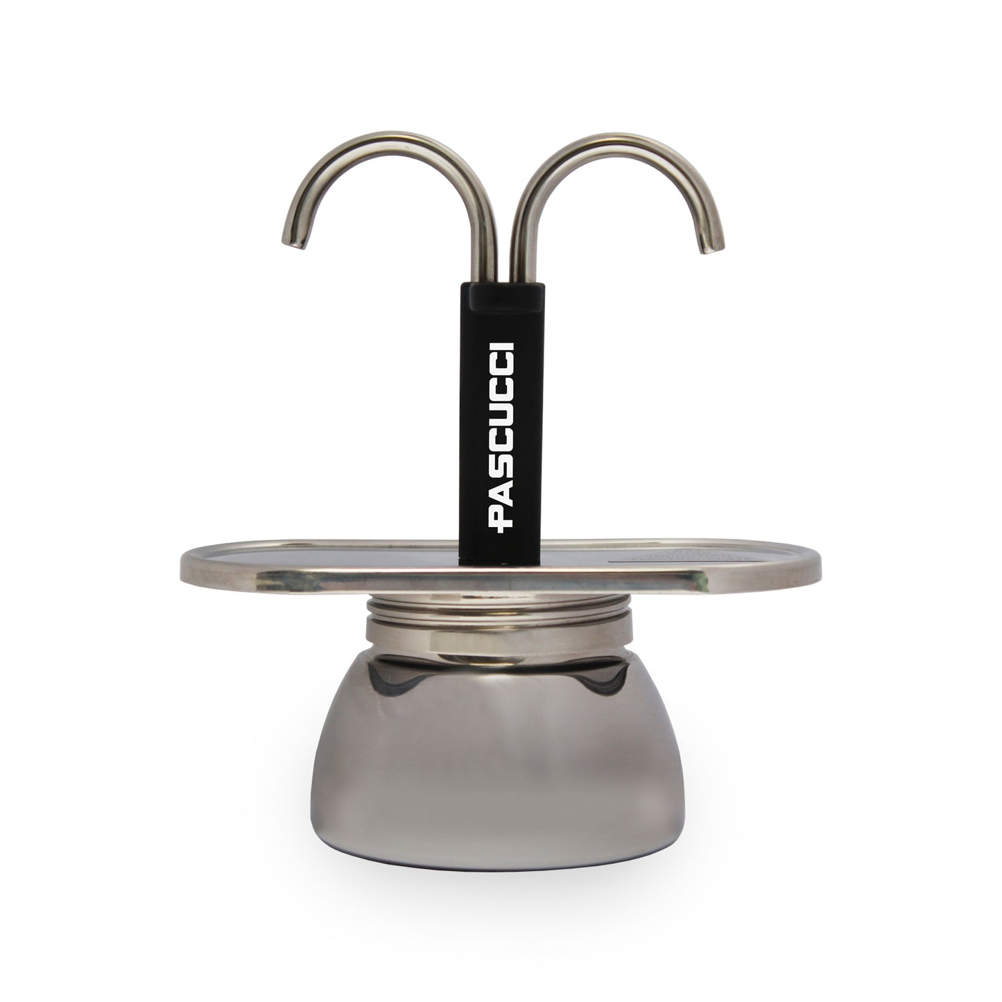 Moka Coffee Pot steel 2 Cups (that works also on an induction cooking surface