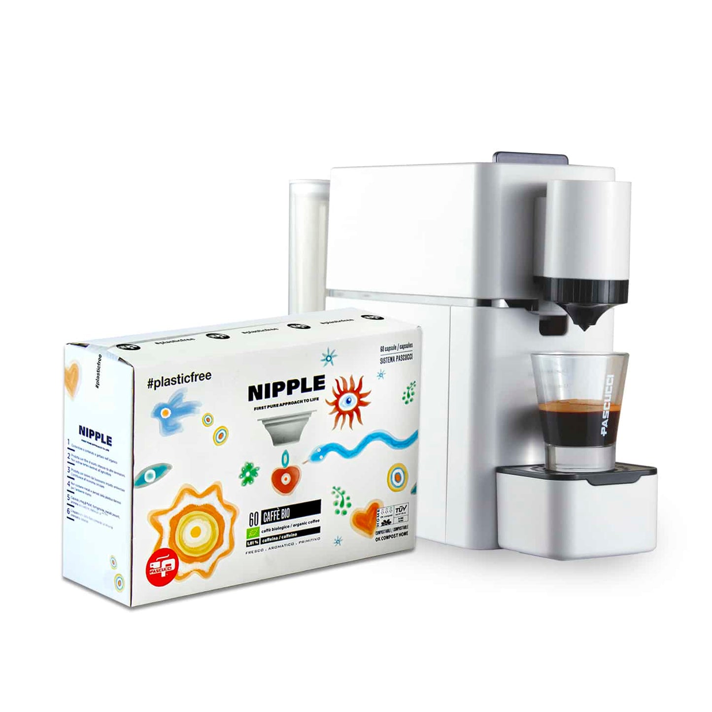Nipple capsule machine model SV826 black + Bio Genesi coffee in Nipple capsule (60 pcs)