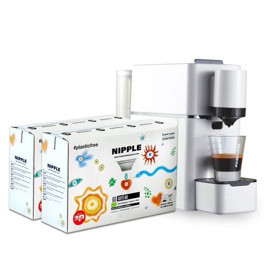 Nipple capsule machine model SV826 white + Bio Genesi coffee in Nipple capsule (120 pcs)